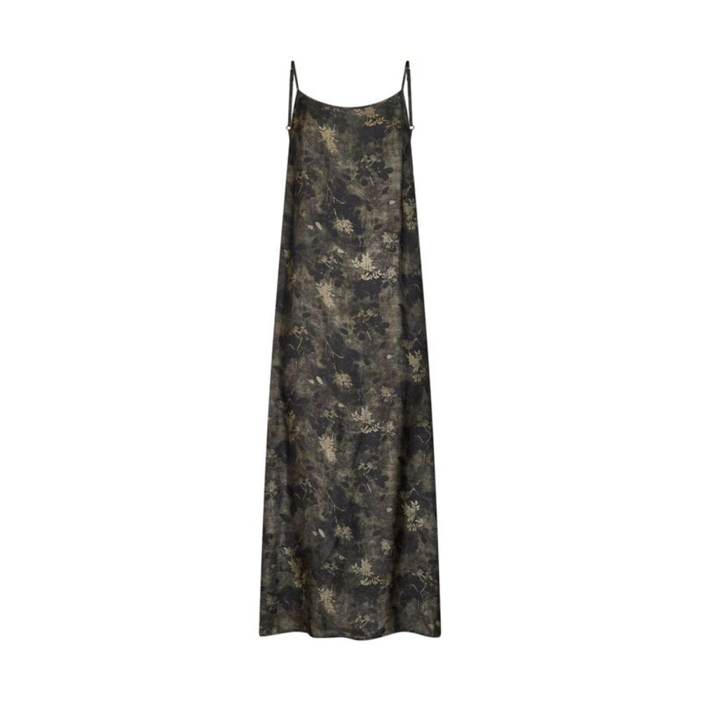 Uma Wang Women Green And Grey Floral Moulay Anaya Long Slip Dress